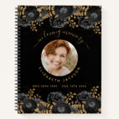 Gastboek herdenking zwarte goudfoto notitieboek (Voorkant)