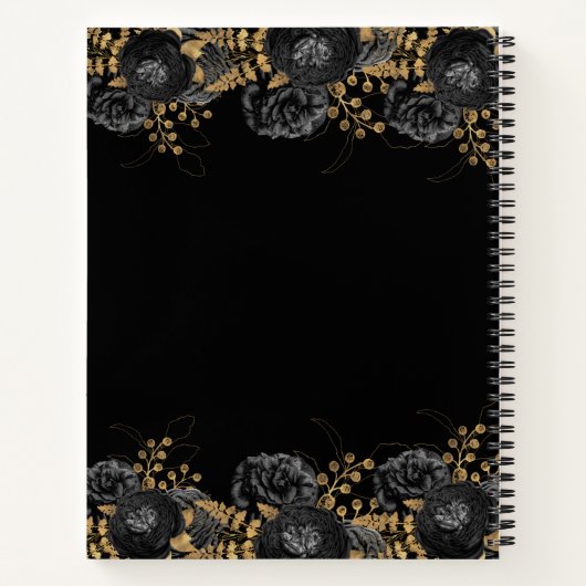 Gastboek herdenking zwarte goudfoto notitieboek (Achterkant)