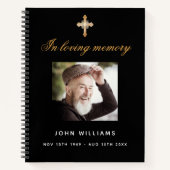 Gastboek herdenking zwarte goudfoto notitieboek (Voorkant)
