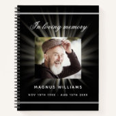 Gastboek herdenking zwarte witte foto notitieboek (Voorkant)