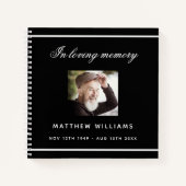 Gastboek herdenking zwarte witte foto notitieboek (Voorkant)