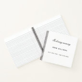 Gastboek herdenking zwarte witte minimalist notitieboek (Binnen)