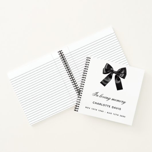 Gastboek herdenkingsbegrafenis zwarte witte boog notitieboek (Binnen)
