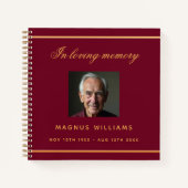 Gastboek herdenkingsfoto van de begrafenis van het notitieboek (Voorkant)