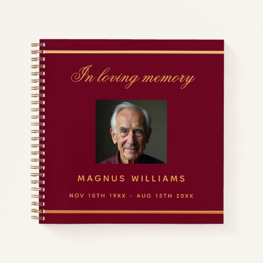 Gastboek herdenkingsfoto van de begrafenis van het notitieboek (Voorkant)