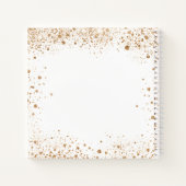 Gastboek herdenkingsfoto wit goud glitter notitieboek (Achterkant)