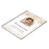Gastboek herdenkingsfoto wit goud glitter notitieboek (Linkerzijde)