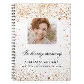 Gastboek herdenkingsfoto wit goud glitter notitieboek (Voorkant)