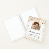 Gastboek herdenkingsfoto wit goud glitter notitieboek (Binnen)