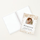 Gastboek herdenkingsfoto wit goud glitter notitieboek (Binnen)