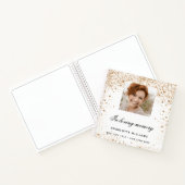 Gastboek herdenkingsfoto witte goudglitter notitieboek (Binnen)