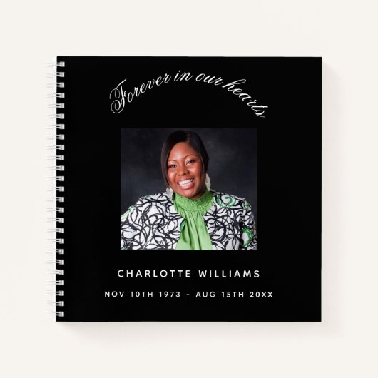 Gastboek herdenkingsfoto zwart wit notitieboek (Voorkant)