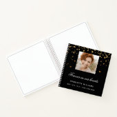 Gastboek herdenkingsfoto zwarte gouden harten notitieboek (Binnen)