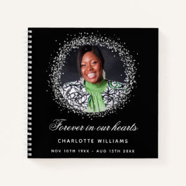 Gastboek herdenkingsfoto zwarte zilver notitieboek