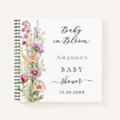 Gastboek Liefde in bloei roze paarse Baby shower Notitieboek (Voorkant)