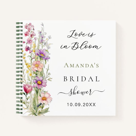 Gastboek Liefde in bloei roze paarse Vrijgezellenf Notitieboek (Voorkant)