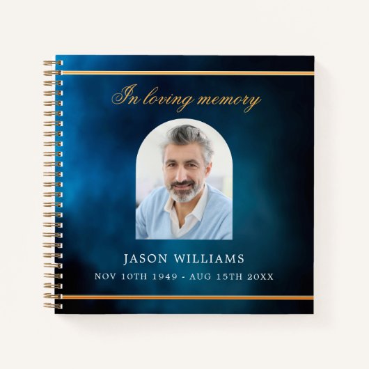 Gastboek Memorial begrafenis blauwe lucht foto boo Notitieboek (Voorkant)