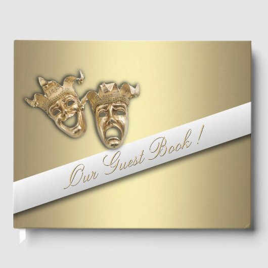 Gastboek met Gold Theater-maskers Gastenboek (Voorkant)