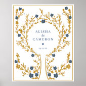 Gastboek met goudvingerafdruk Bind Weddenschap Poster (Voorkant)