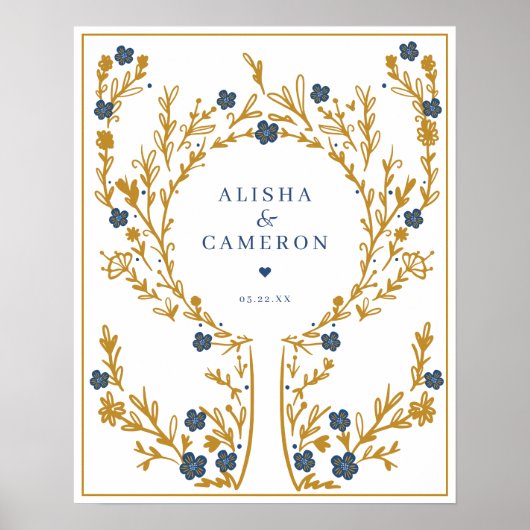 Gastboek met goudvingerafdruk Bind Weddenschap Poster (Voorkant)