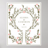 Gastboek met groene vingerafdrukstructuur poster (Voorkant)