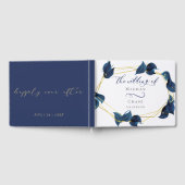 Gastboek Modern Deep Indigo Blauw en goud Gastenboek (Volledig)