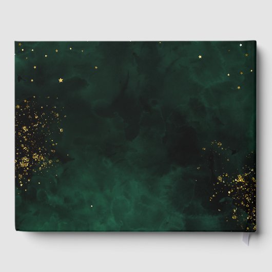 Gastboek Modern Green Black Waterverf Magic Gastenboek (Achterkant)