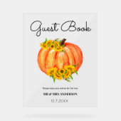 Gastboek Pumpkin Fall Wedding Acryl Bord (Voorkant)