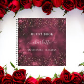 Gastboek Quinceanera bordeaux roos goud Notitieboek