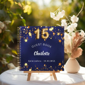 Gastboek Quinceanera marine blauw gouden sterren Notitieboek