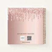 Gastboek Quinceanera roos gouden druppels Notitieboek (Achterkant)