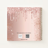 Gastboek Quinceanera roos gouden glitterballonnen Notitieboek (Achterkant)
