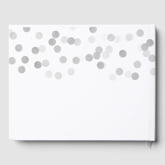 Gastboek Quinceanera Zilveren Folie Glitter Lights Gastenboek (Achterkant)