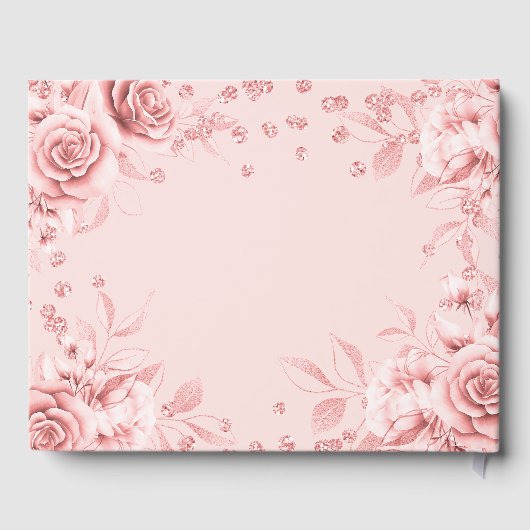 Gastboek Roos Gold Blush Sweet 16 Glitter Confett Gastenboek (Achterkant)