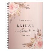 Gastboek roos gouden bloemen pampas Vrijgezellenfe Notitieboek (Voorkant)