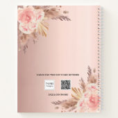 Gastboek roos gouden bloemen pampas Vrijgezellenfe Notitieboek (Achterkant)