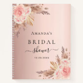 Gastboek roos gouden bloemen pampas Vrijgezellenfe Notitieboek (Voorkant)