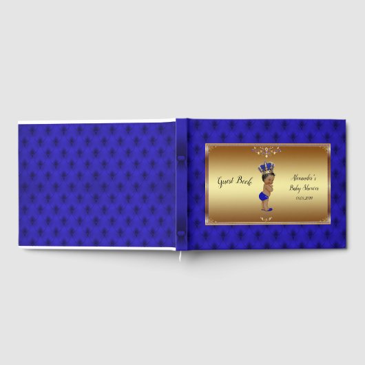 Gastboek Royal Blue Boy, gastenboek baby shower (Volledig)