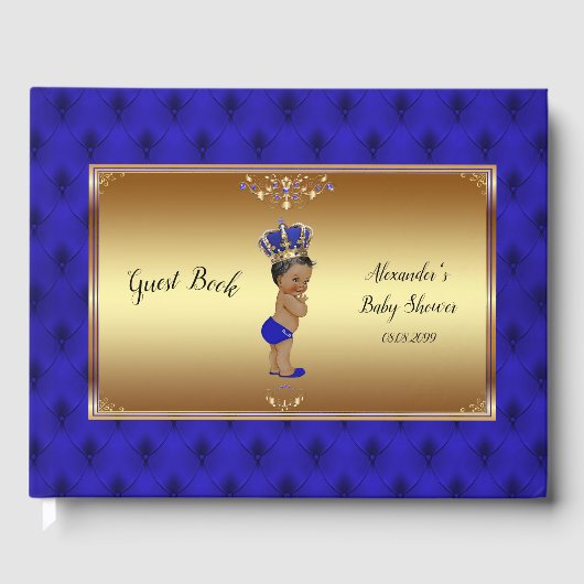 Gastboek Royal Blue Boy, gastenboek baby shower (Voorkant)