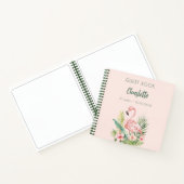 Gastboek roze flamingo verjaardagsfeestje notitieboek (Binnen)