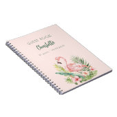 Gastboek roze flamingo verjaardagsfeestje notitieboek (Rechterzijde)