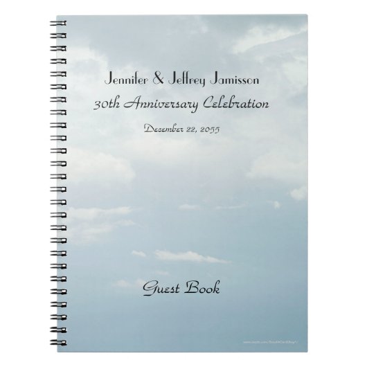 Gastboek, Sky & Clouds van de 30e Jubileum Notitieboek (Voorkant)