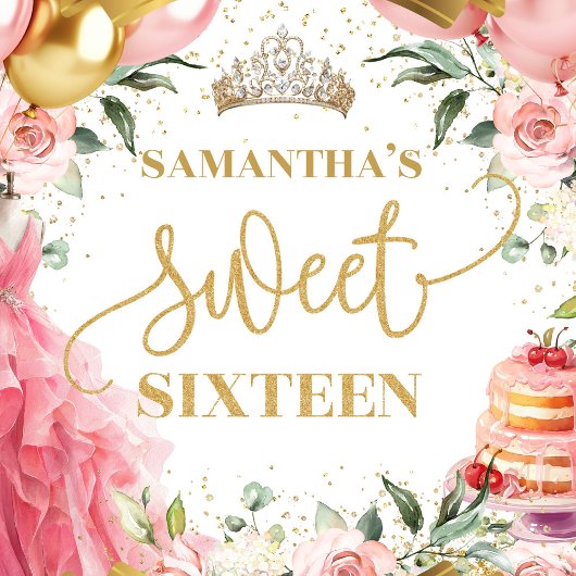 Gastboek Sweet 16 Blush Gold Waterverf Gastenboek
