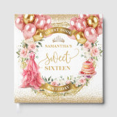 Gastboek Sweet 16 Blush Pink Dress Gold Gastenboek (Voorkant)