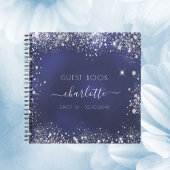 Gastboek Sweet 16 marineblauw zilverglitter Notitieboek