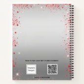 Gastboek Sweet 16 rood zilver glitter jurk Notitieboek (Achterkant)