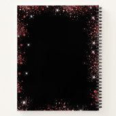 Gastboek Sweet 16 rood zwart glitter jurk Notitieboek (Achterkant)