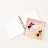 Gastboek Sweet 16 roos gold drips flower Notitieboek (Binnen)