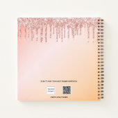 Gastboek Sweet 16 roos gold drips flower Notitieboek (Achterkant)