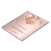 Gastboek Sweet 16 roos gouden bruine glitter Notitieboek (Linkerzijde)